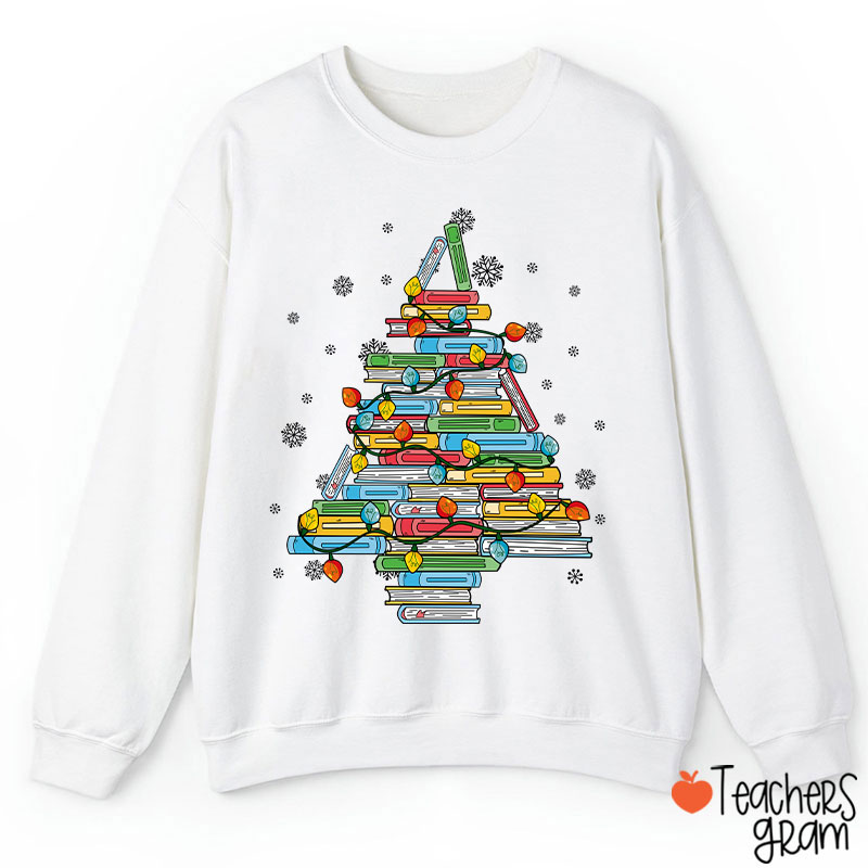 Christmas Books Tree Teacher Sweatshirt