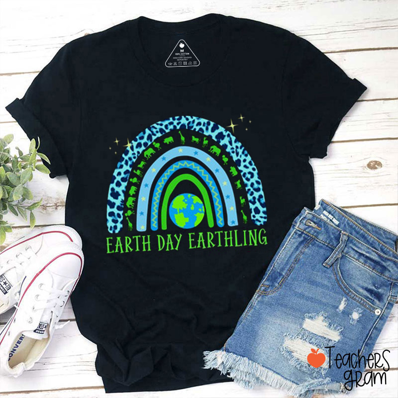 Earth Day Earthling Teacher T-Shirt