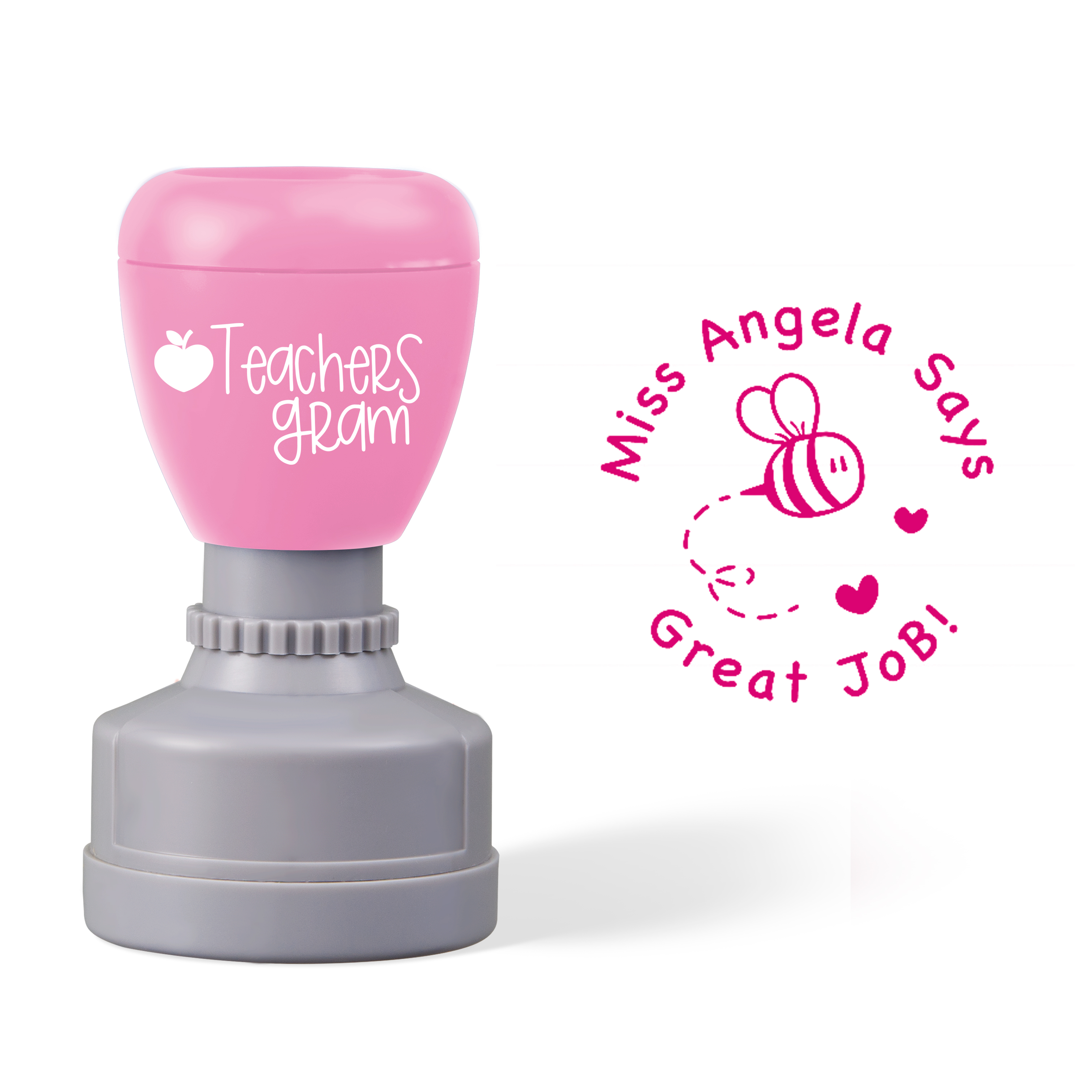 Personalized Name Great Job Bee Teacher Stamp