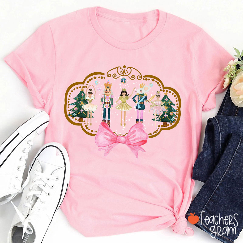 Nutcracker Bow Christmas Dance Teacher T-Shirt