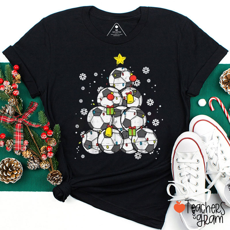 Loving Football Christmas Tree Teacher T-Shirt