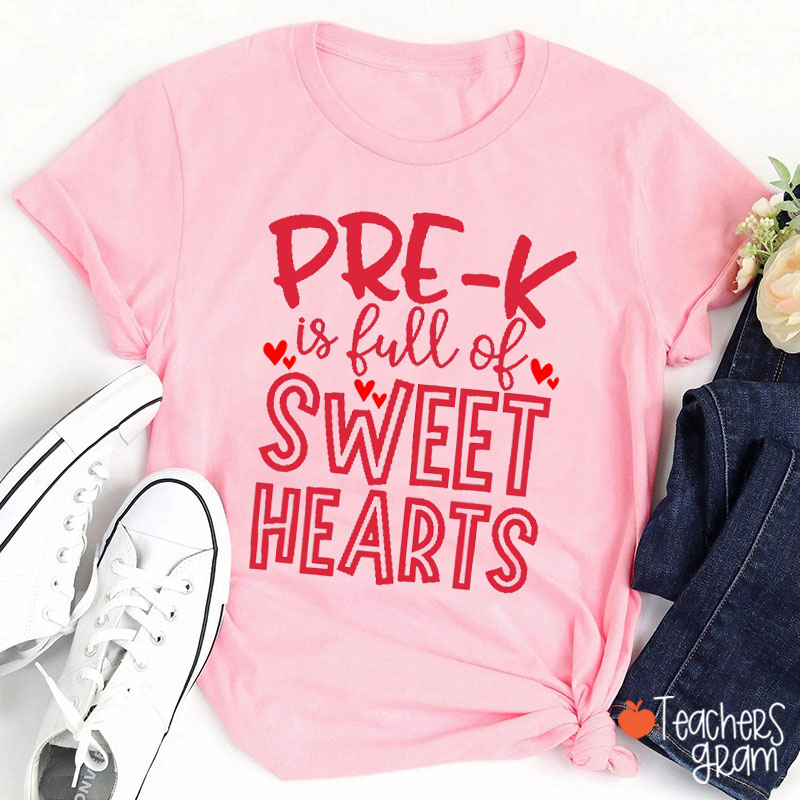 Personalized Grade Full Of Sweet Heart Teacher T-Shirt