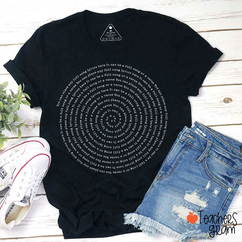 Personalized Any Song Lyrics Teacher T-Shirt