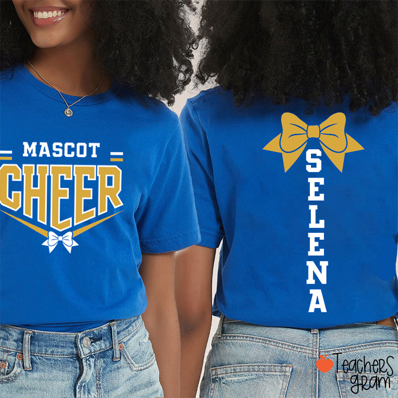 Personalized Mascot Cheer Game Day Teacher Two Sided T-Shirt