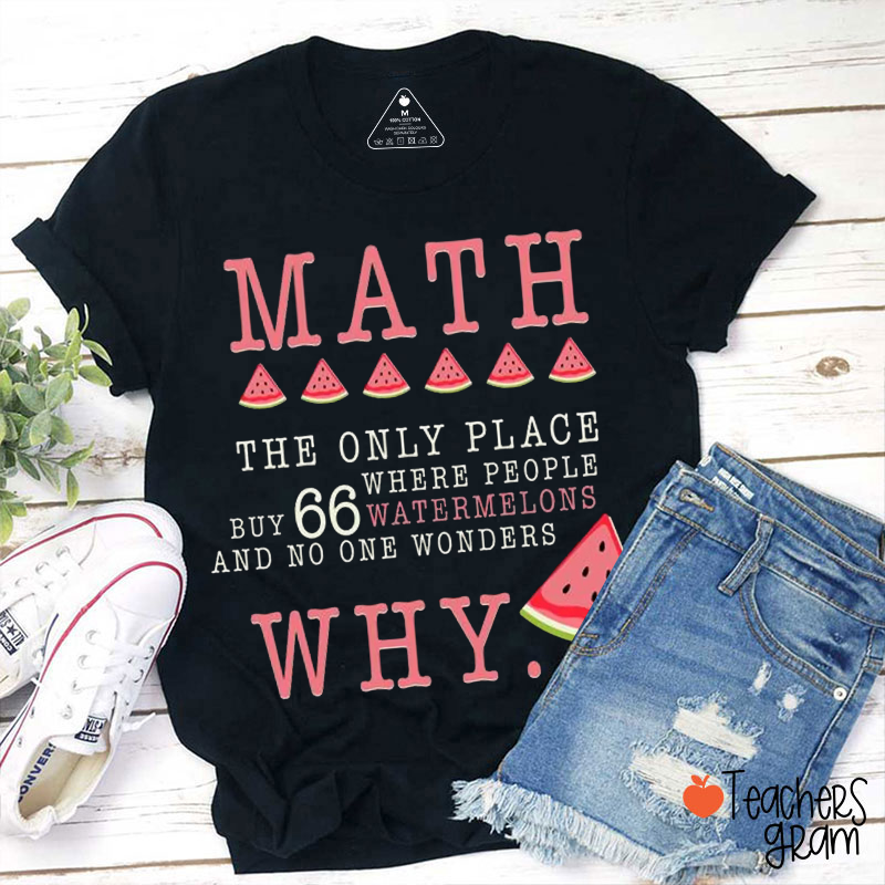 Math The Only Place Where People Buy 66 Watermelons Teacher T-Shirt