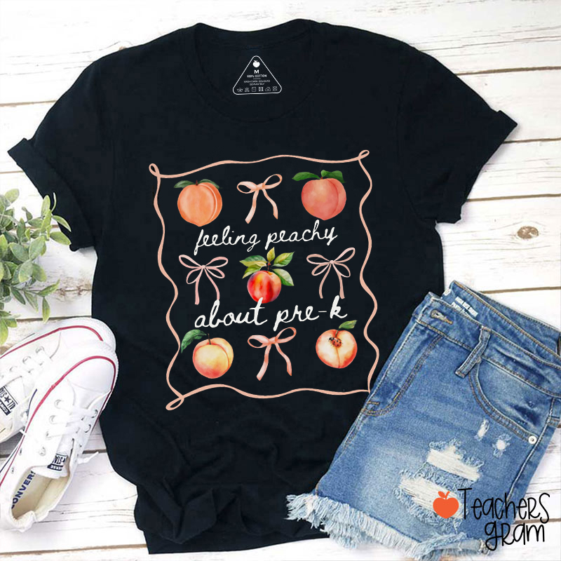 Personalized Grade Feeling Peachy Teacher T-Shirt