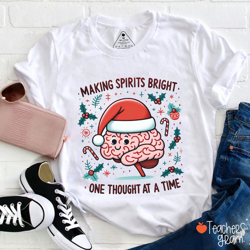 Making Spirits Bright Christmas SLP Teacher T-Shirt