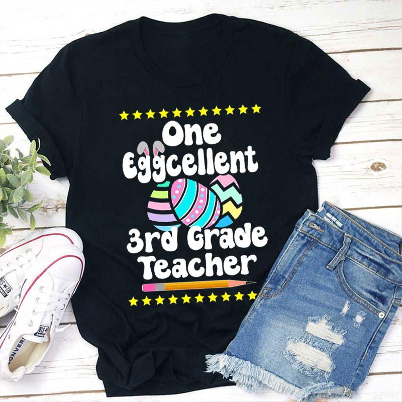 Personalized One Eggcellent Teacher T-Shirt