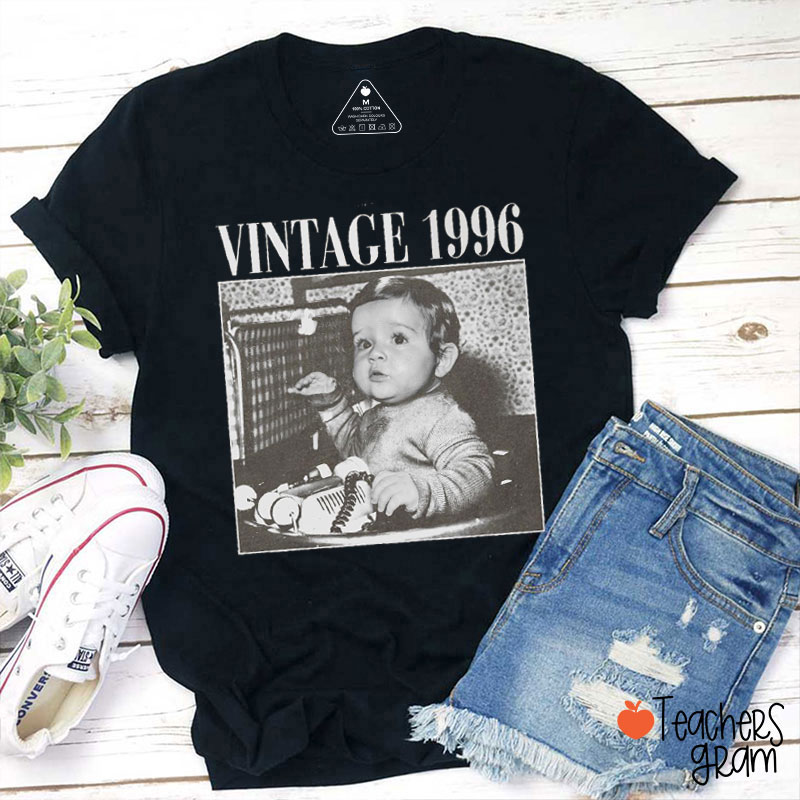Personalized Vintage Photo And Year Teacher T-Shirt