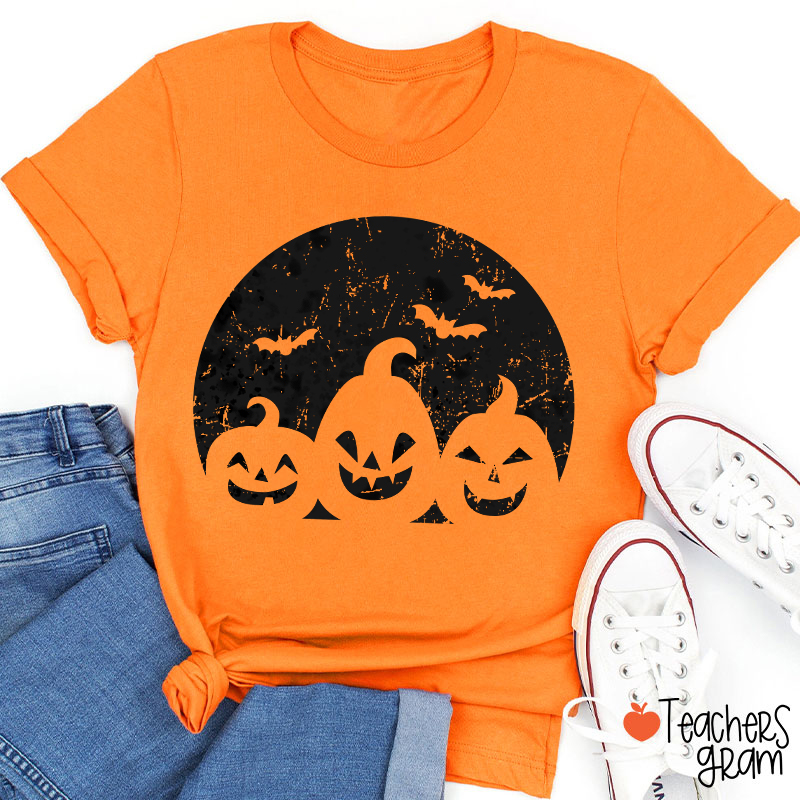 Midnight Pumpkin Halloween Teacher T-Shirt