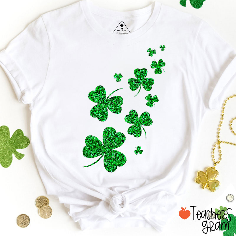 Shamrock Blowing In The Wind Teacher T-Shirt