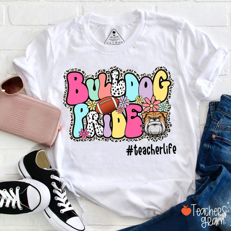 Personalized Leopard School Mascot Icon Teacher T-Shirt