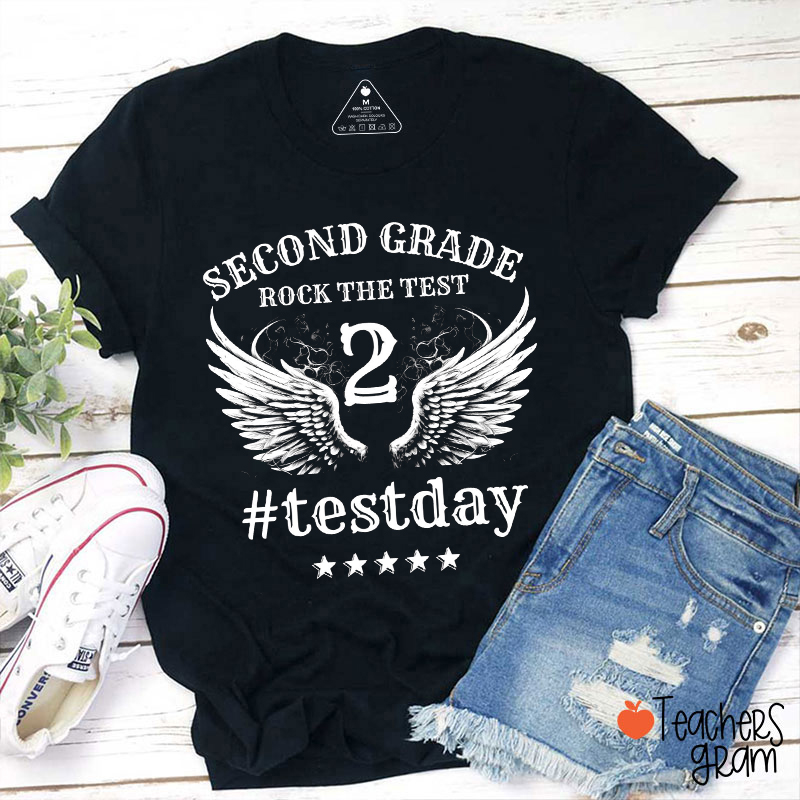 Personalized Grade Rock The Test Testday Teacher T-Shirt