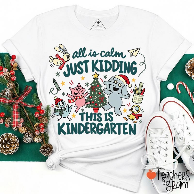 All Is Calm Just Kidding Christmas Teacher T-Shirt