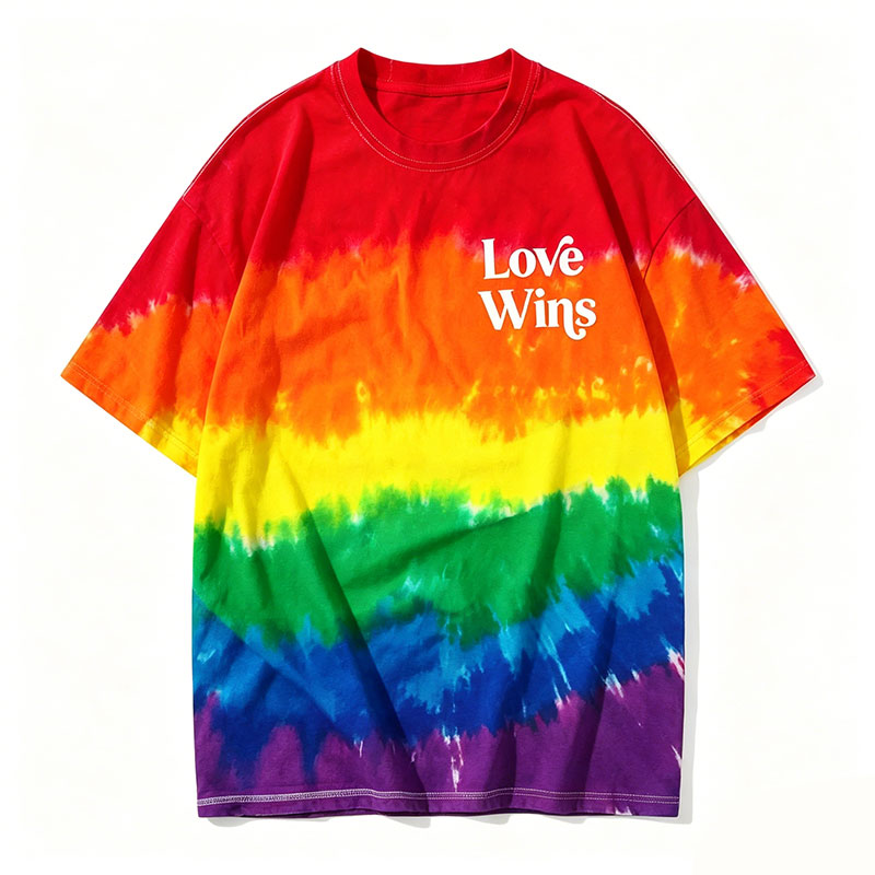 Love Wins Rainbow Color Teacher Eco Oversized Graphic T-Shirt