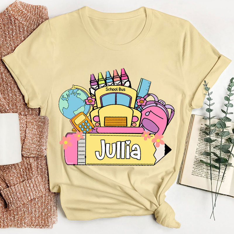 Personalized Funny Cute First Day Of School Teacher T-Shirt