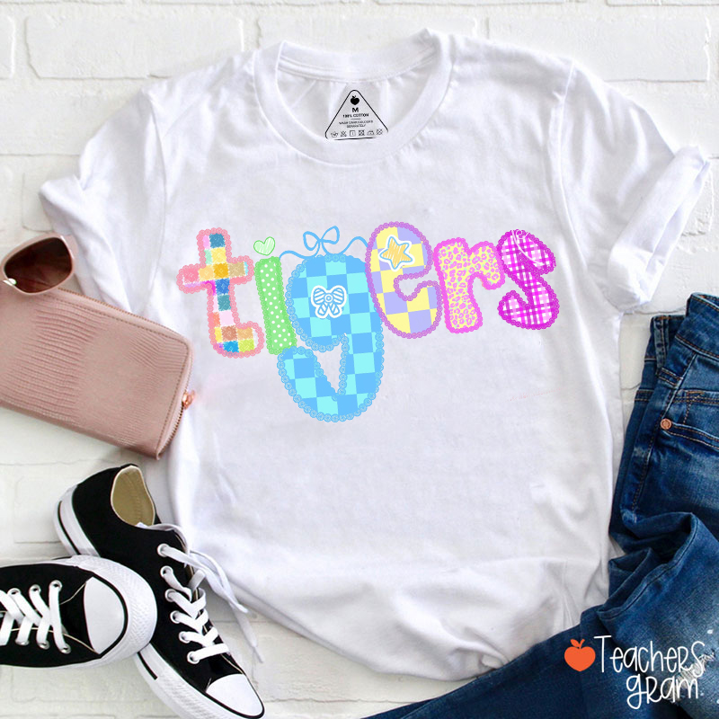 Personalized Mascot Coquette Lace Teacher T-Shirt