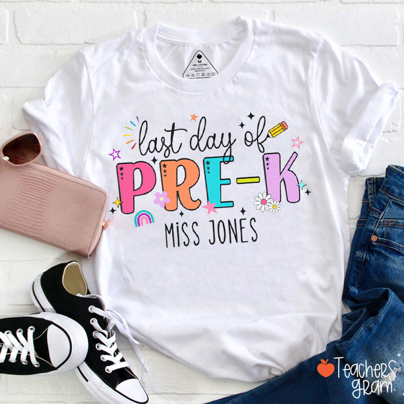 Personalized Grade Or Name Girls Cute Last Day Of School Teacher T-Shirt