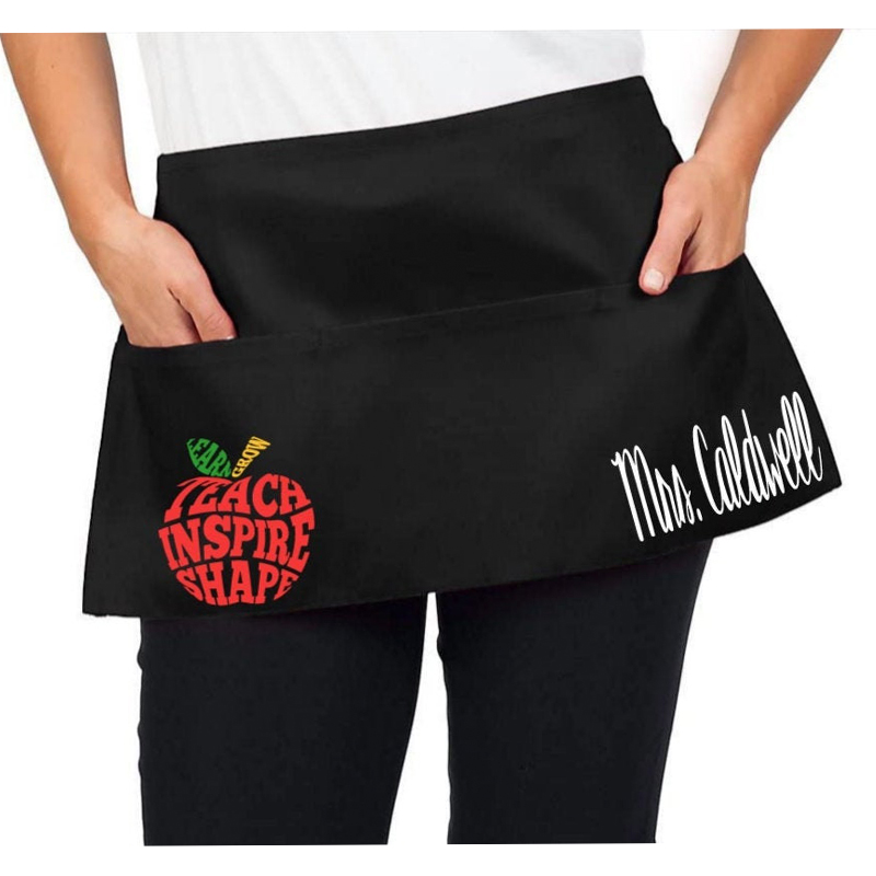 Personalized Teach Love Inspire Teacher Apron With Pockets