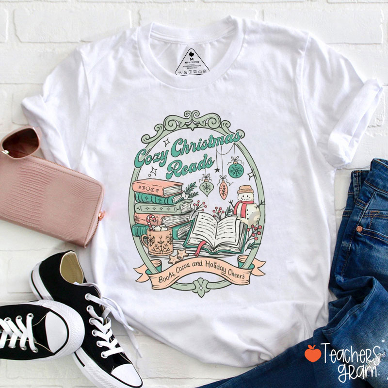 Cozy Christmas Reads Teacher T-Shirt