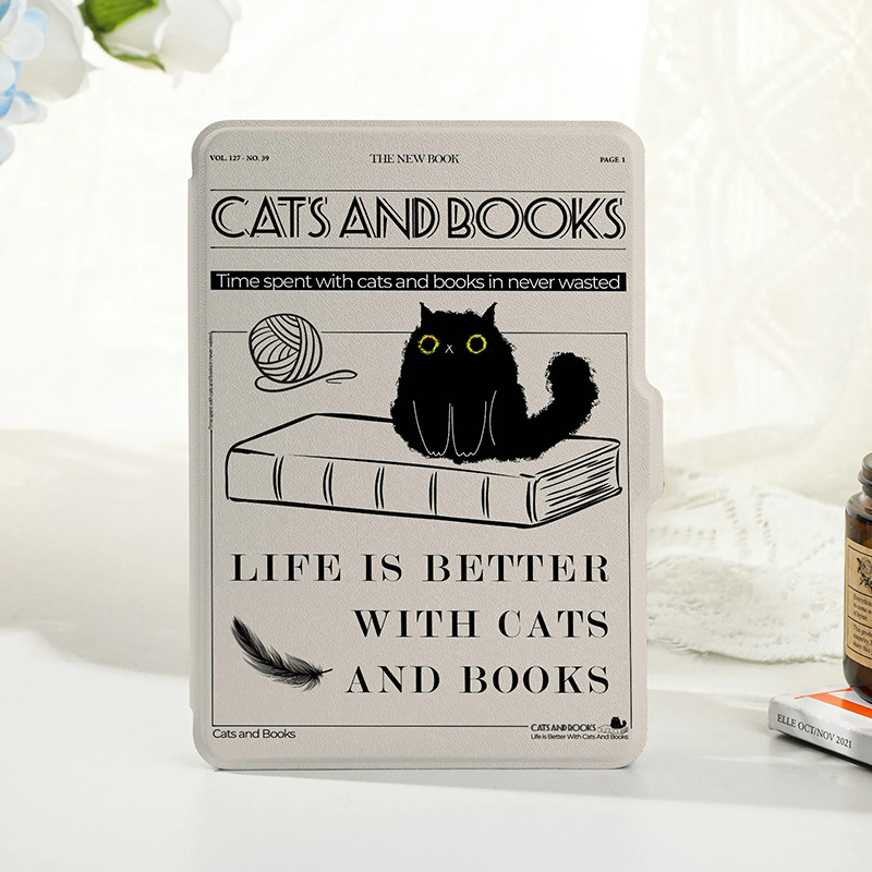 Cat And Books Teacher Kindle Cace