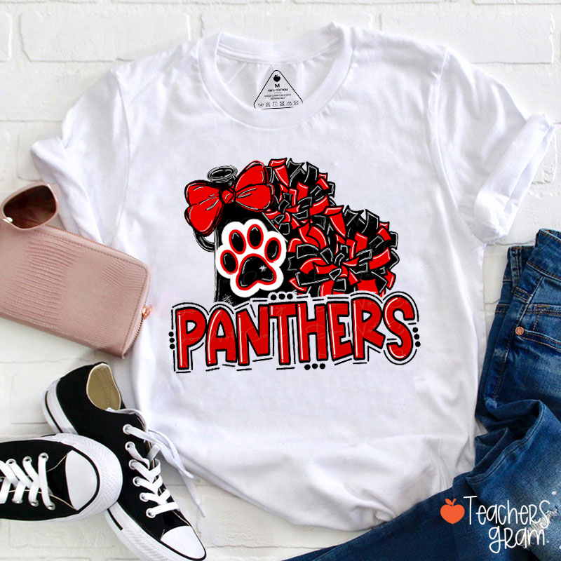 Personalized Mascot Cheer PomPoms Megaphone Teacher T-Shirt