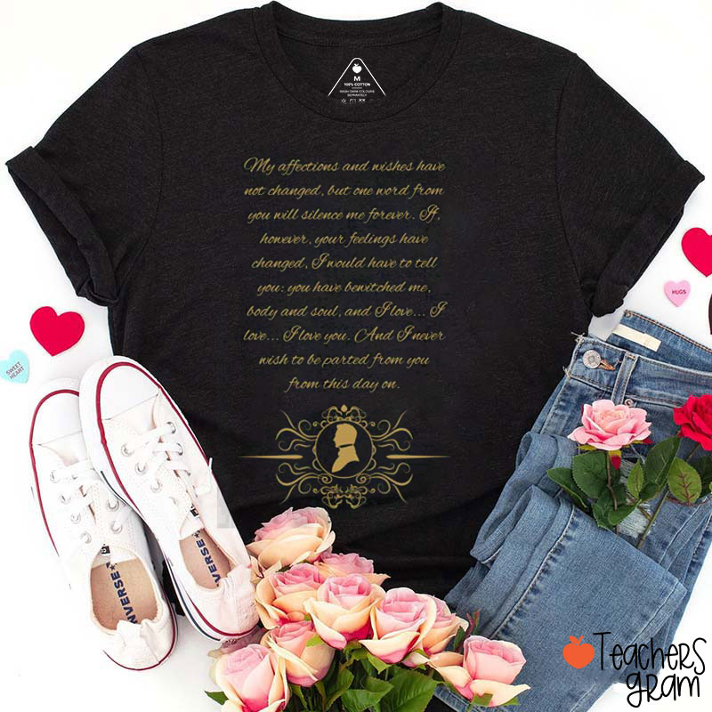 Jane Austen Mr Darcy Quote Teacher T-Shirt