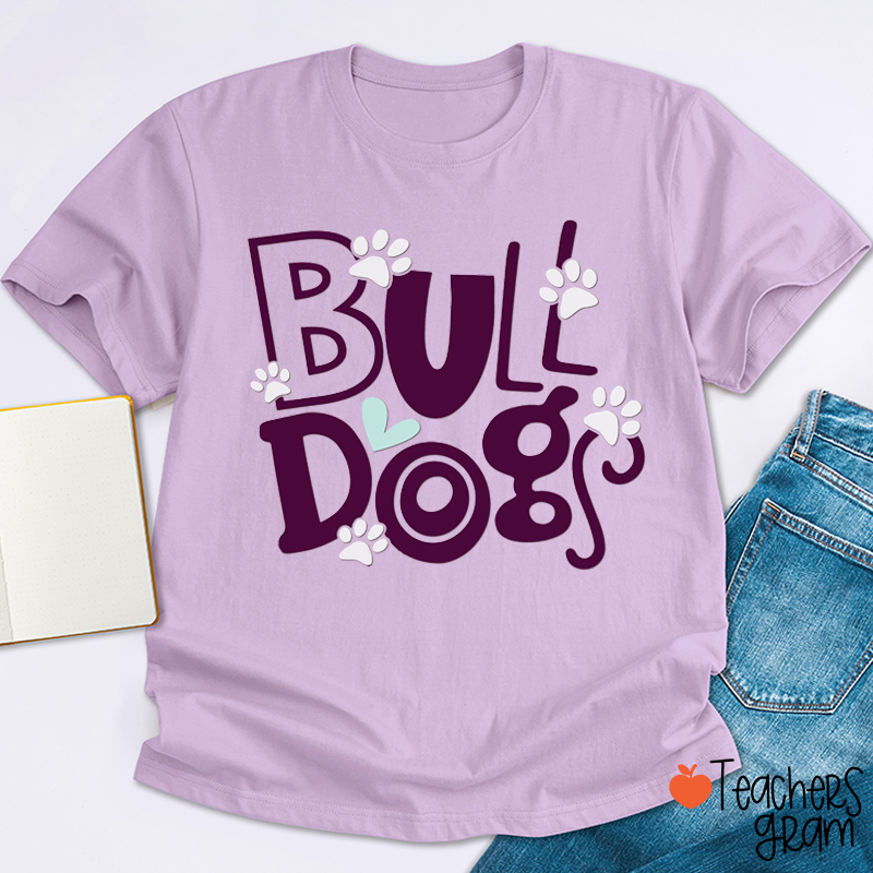Personalized Mascot Cute Fonts Paw School Spirit Teacher T-Shirt