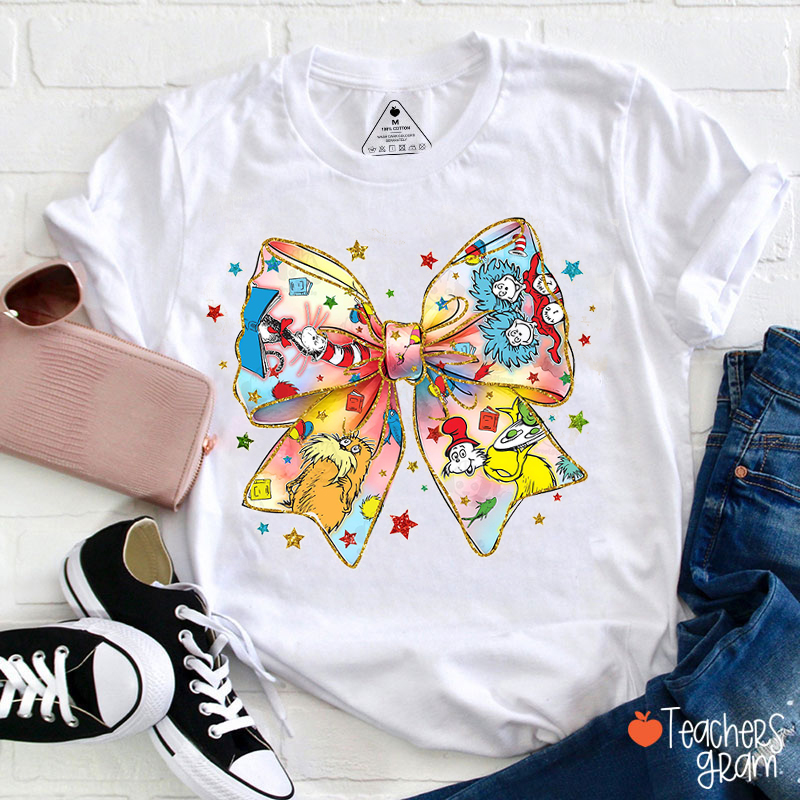 Reading Friends Bow Teacher T-Shirt