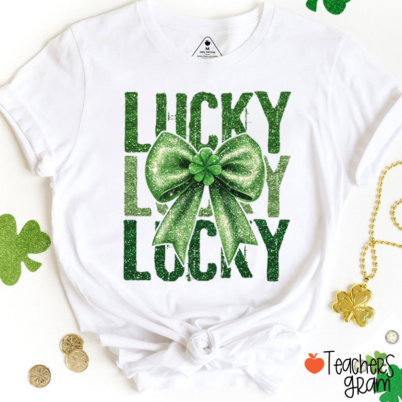 Glitter Lucky Teacher T-Shirt