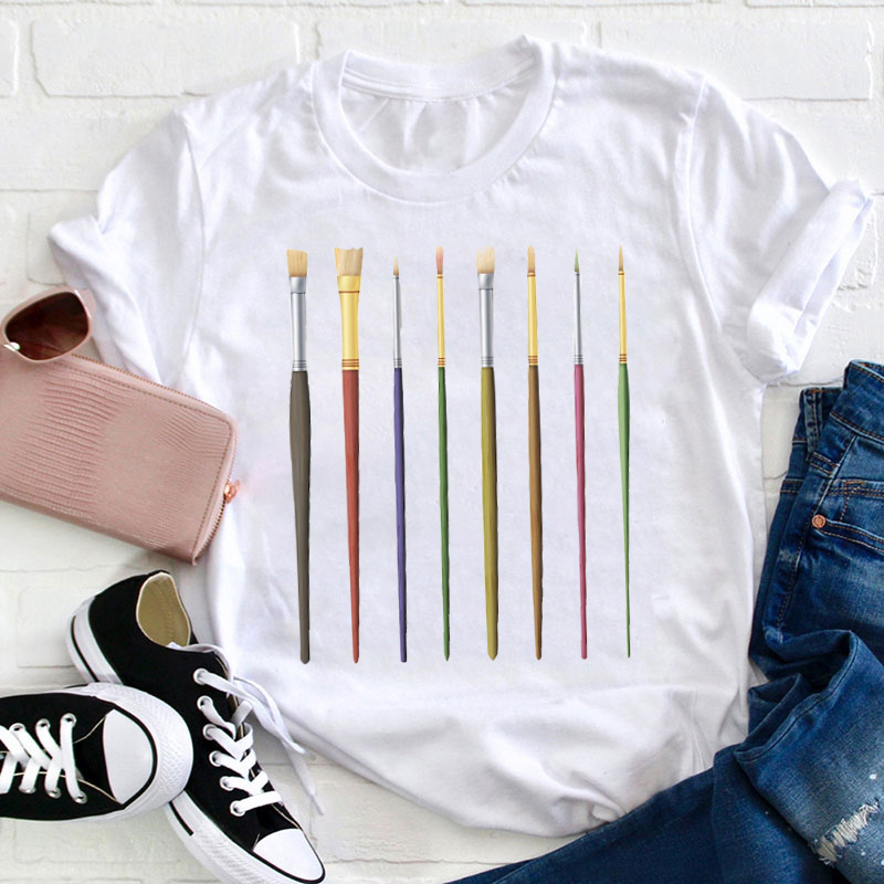 Paint Brush Art Teacher T-Shirt