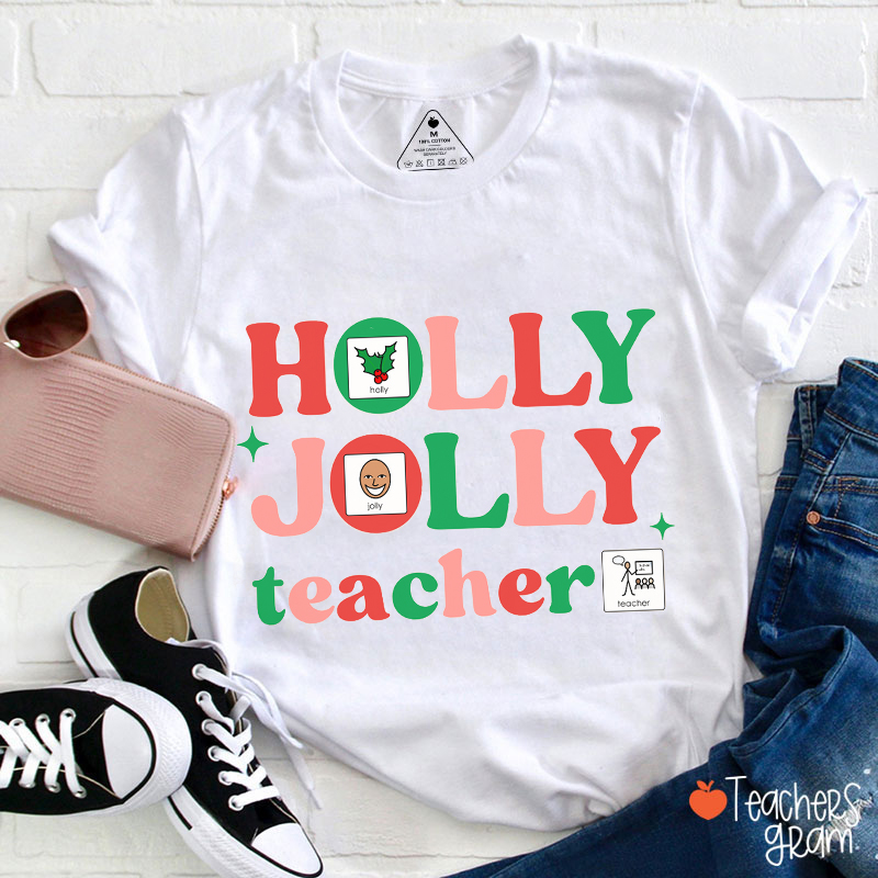 Holly Jolly SLP Christmas Teacher T-Shirt