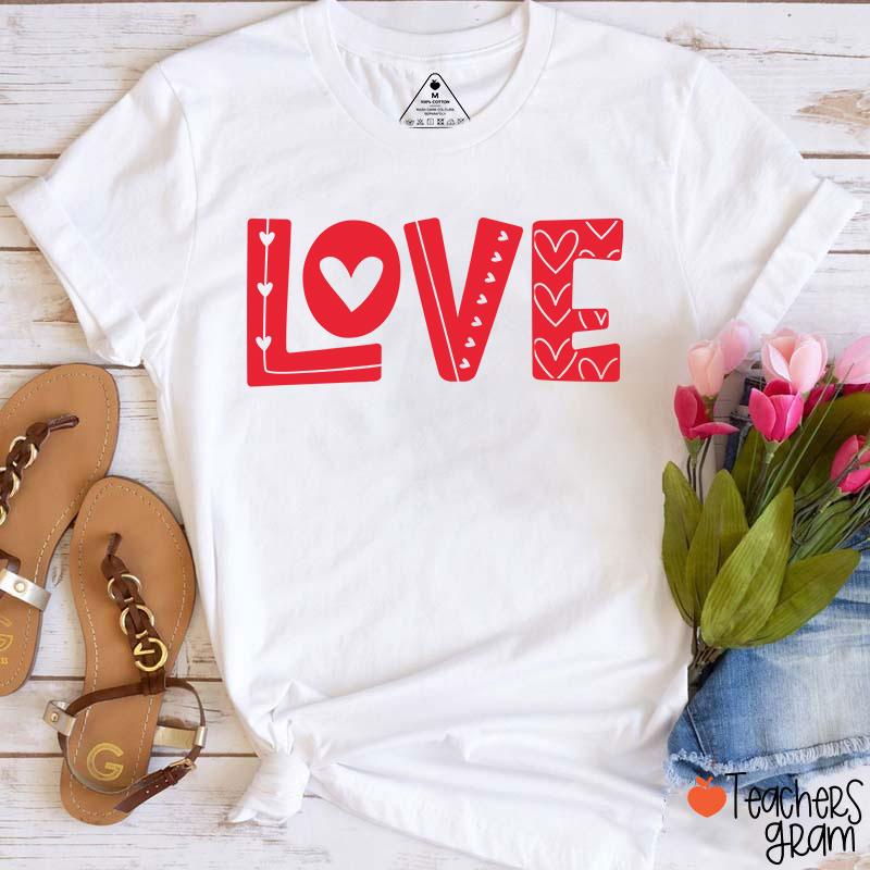 Heart Hollow Love Teacher T-Shirt