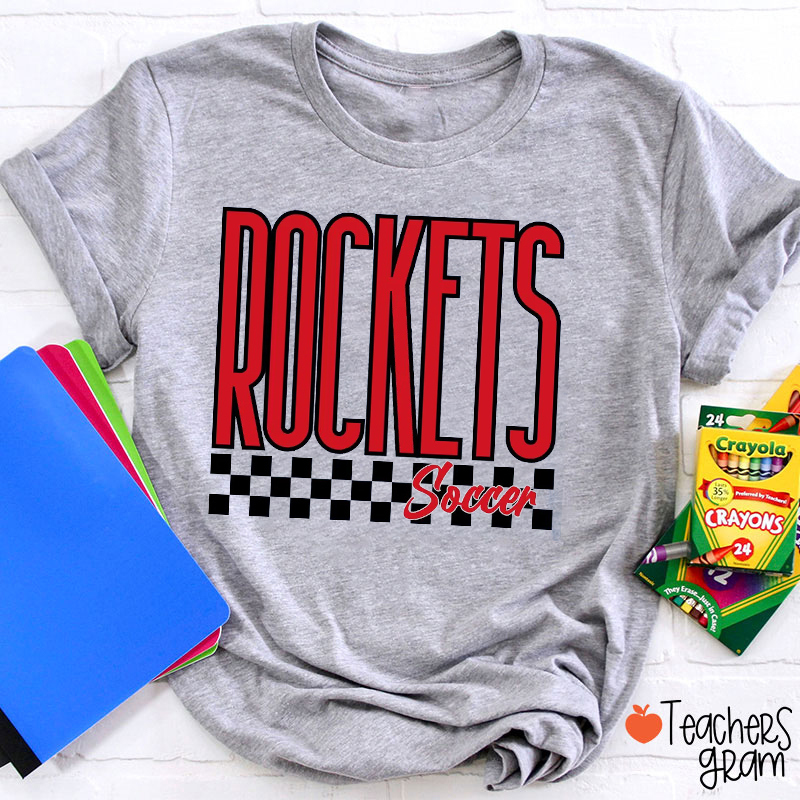 Personalized Mascot And Sport Checkered Teacher T-Shirt