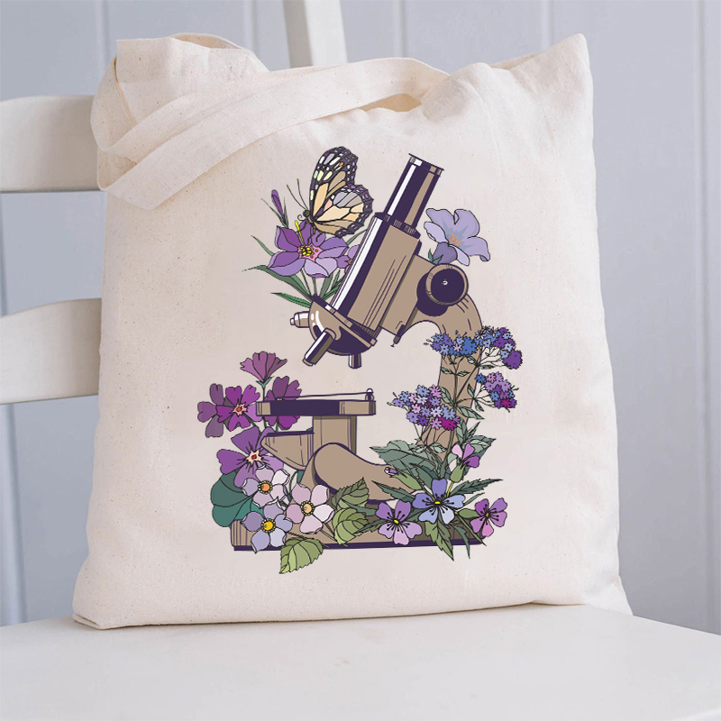 Science Flower Microbiology Teacher Tote Bag