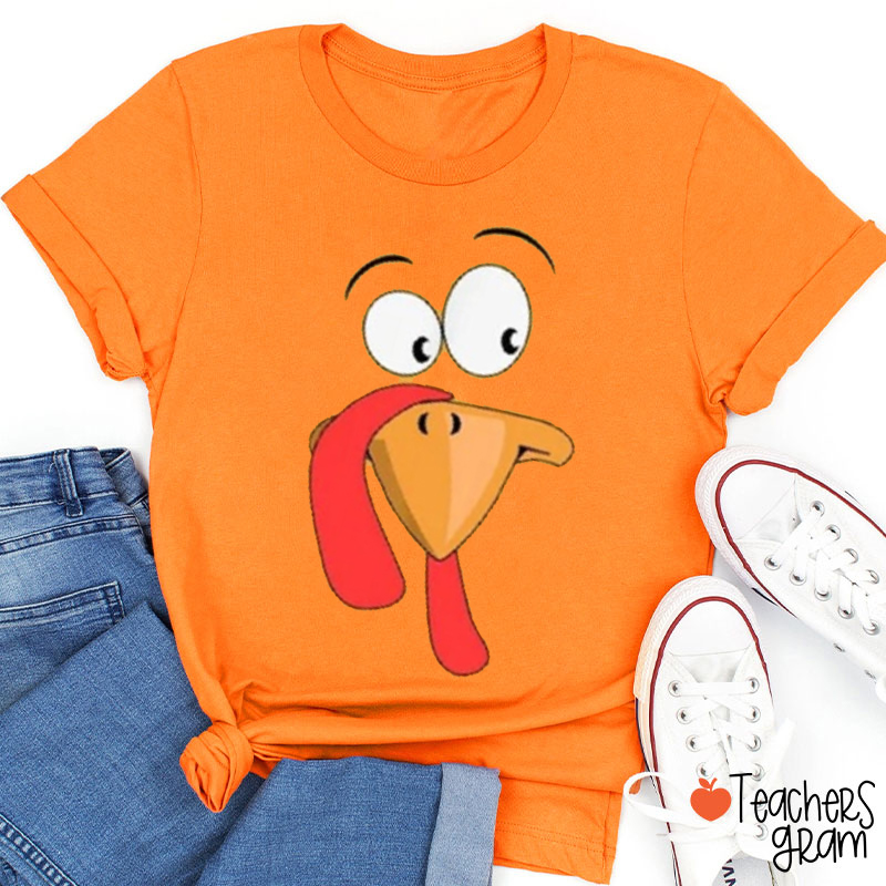 Personalized Funny Turkey Face Teacher T-Shirt
