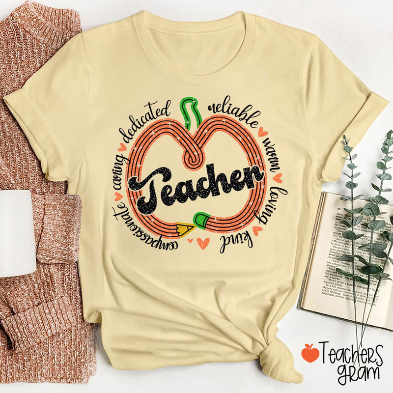 Pumpkin Pencil Fall Teacher T-Shirt