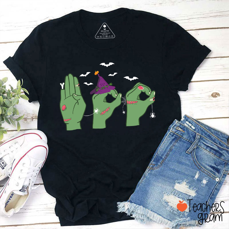 Sign Language SLP Halloween Teacher T-Shirt