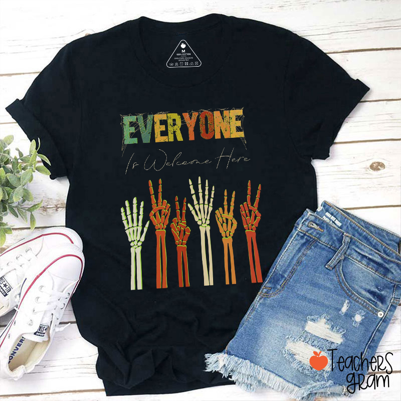 Halloween Everyone Is Welcome Here Teacher T-Shirt