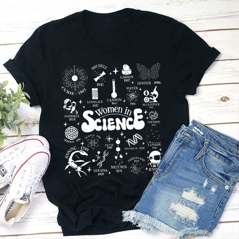 Retro Woman In Science Teacher T-Shirt