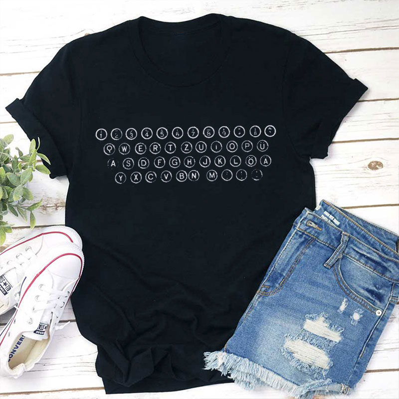 Book Lover Typewriter Teacher T-Shirt