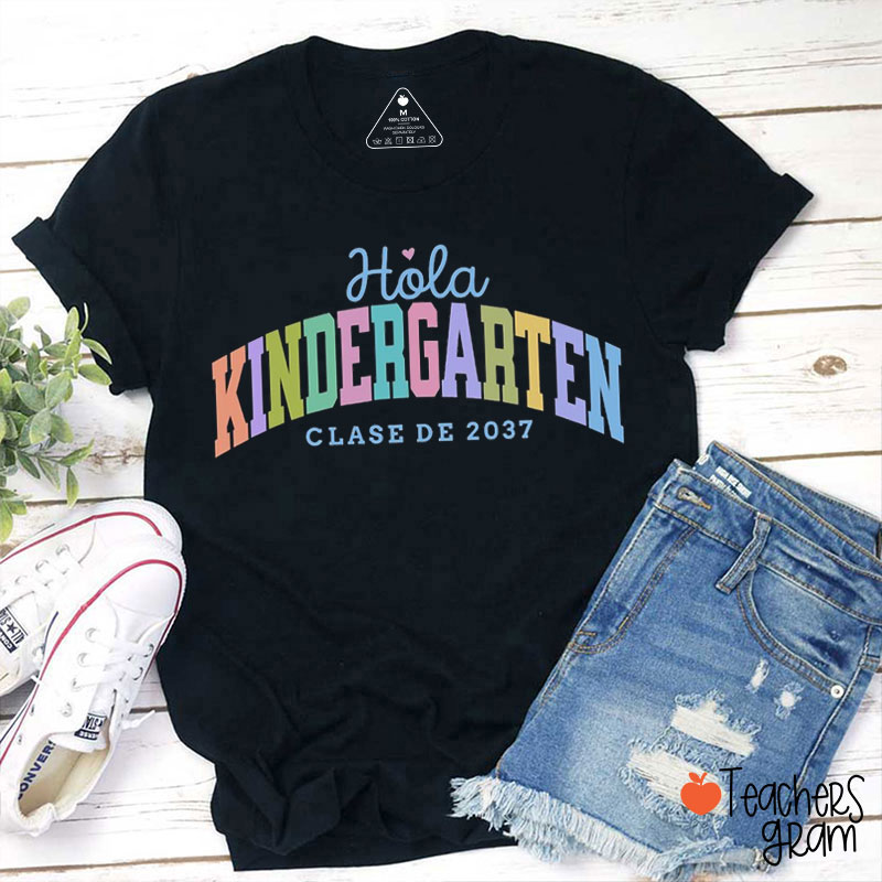 Personalized Pencil And Rainbow Grade And Name Teacher T-Shirt