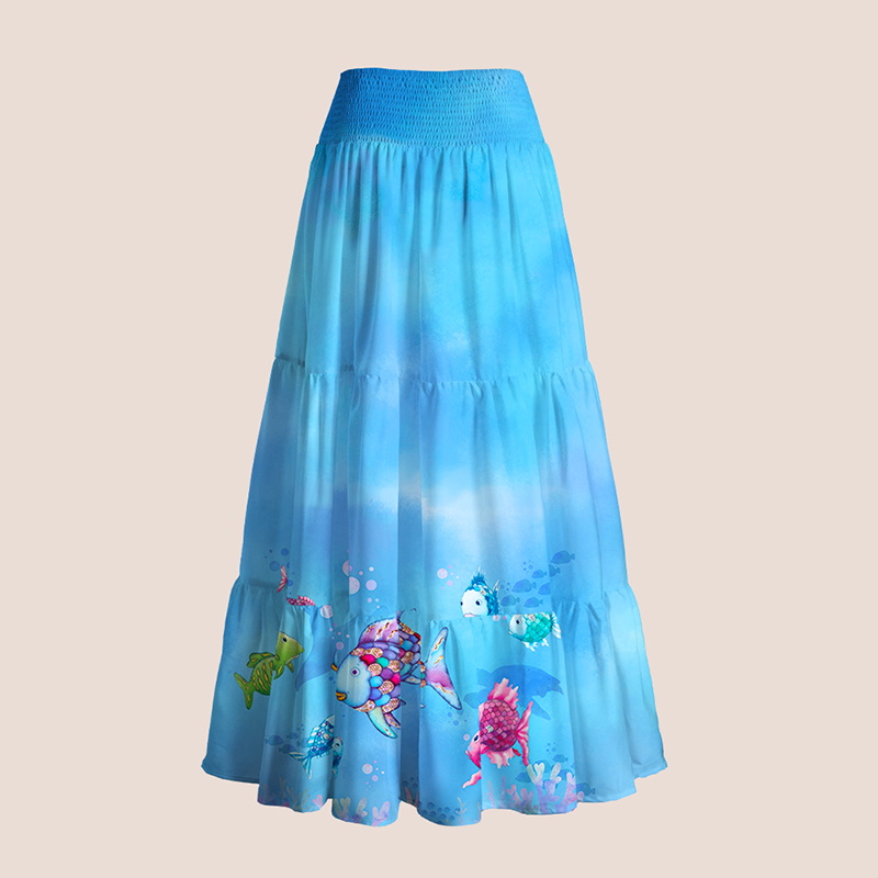 Colorful Fish Teacher Tiered Skirt