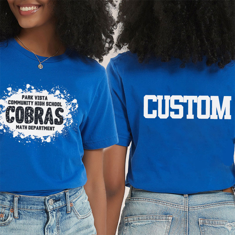 Personalized Math Department Teacher Two Sided T-Shirt