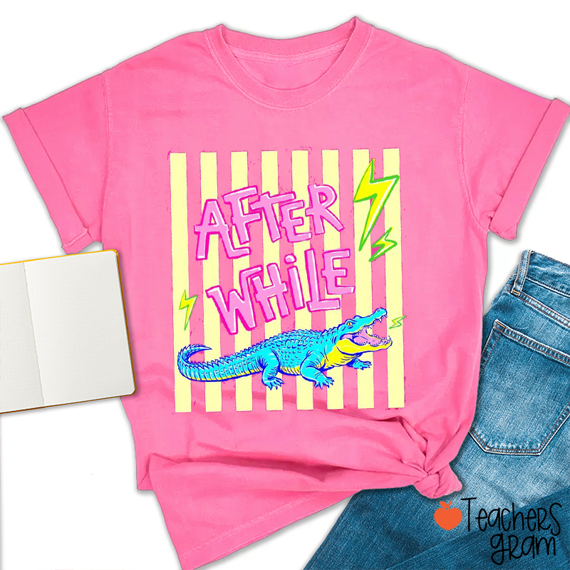 Personalized Striped Summer Anima Teacher T-Shirt