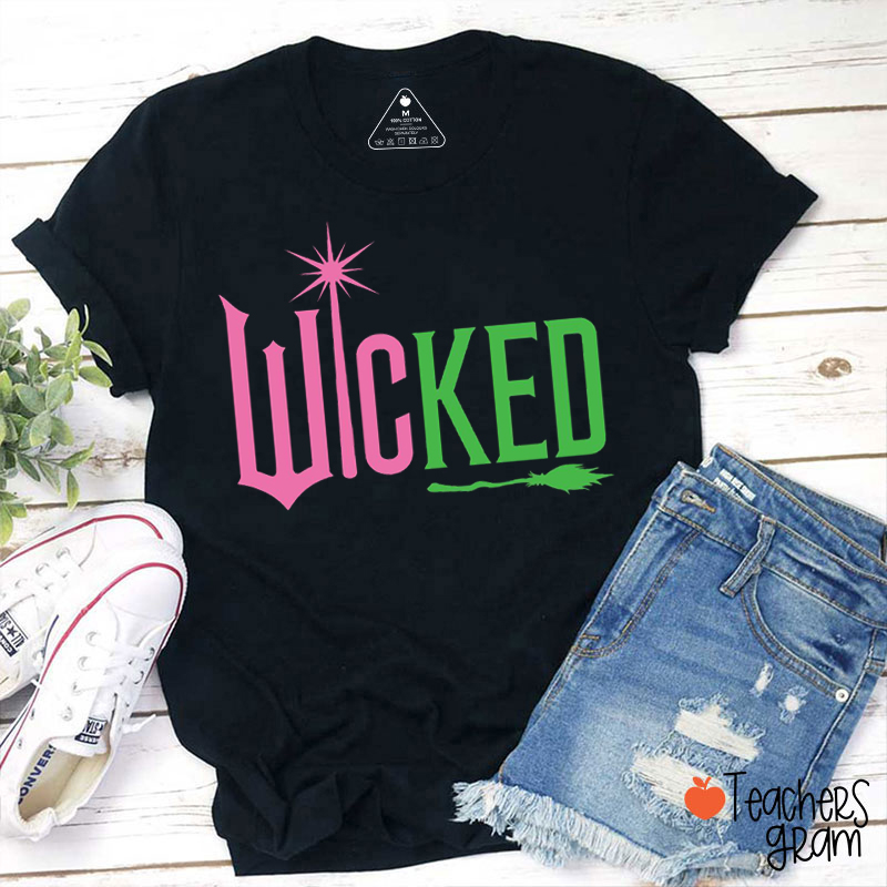 Wicked Witch Broomstick Teacher T-Shirt