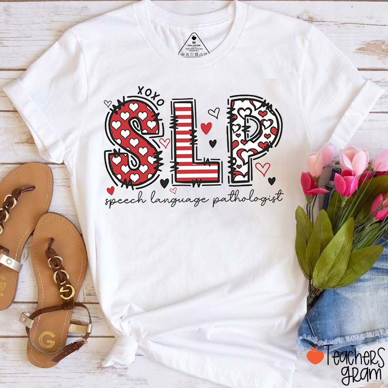 Personalized Subject Heart Valentines Day Teacher T-Shirt