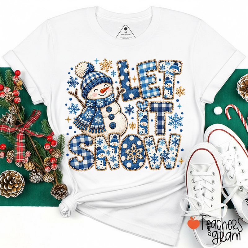 Cozy Winter Let It Snow Teacher T-Shirt