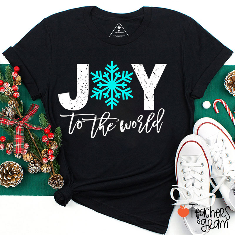 Joy To The World Snowflake Teacher T-Shirt
