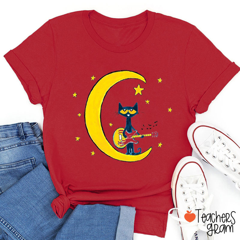 The Cat Playing Guitar Teacher T-Shirt